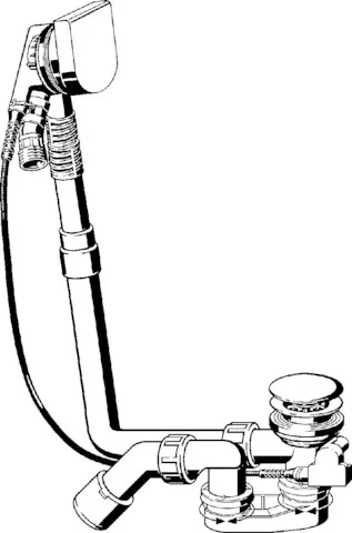 Viega Ab- und Überlaufgarnitur mit Zulauffunktion Modell 6170.10 „Multiplex Trio“ 6170.10 in 560 mm × DN40 / 50 verchromt 11 cm