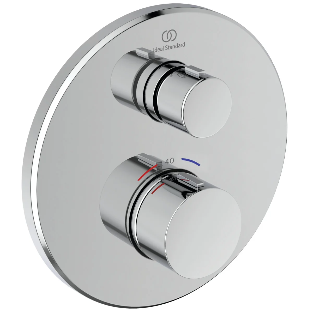 Ideal Standard Ceratherm Navigo Unterputz-Thermostat rund Chrom für Wanne & Dusche