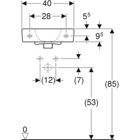 Handwaschtisch „Renova Plan“ in weiß alpin