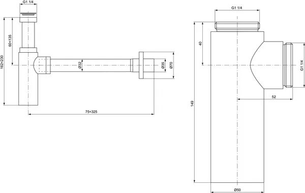 Designsiphon G 5/4, Chrom