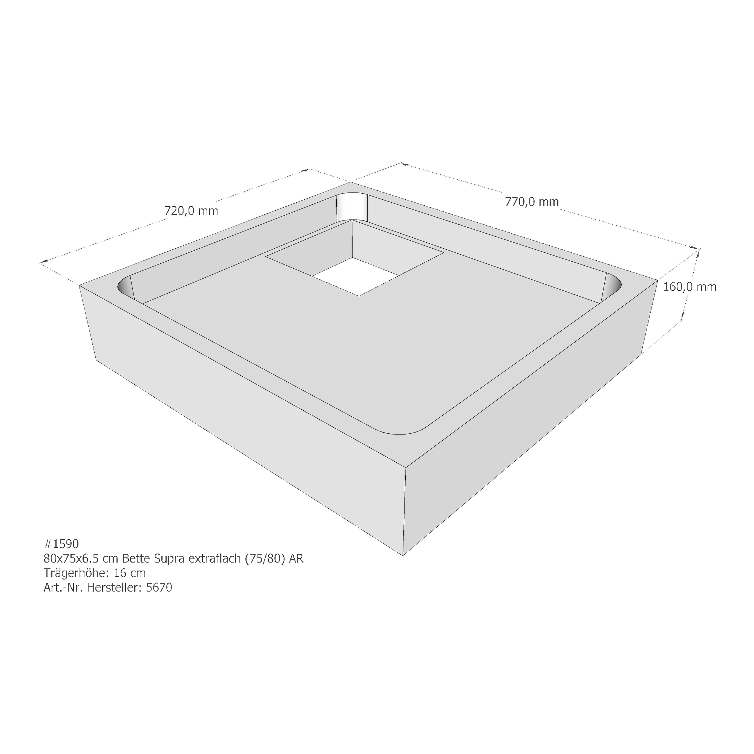 Duschwannenträger für Bette Supra (extraflach) 80 × 75 × 6,5 cm Duschwannenträger für Bette Supra (extraflach) 80 × 75 × 6,5 cm