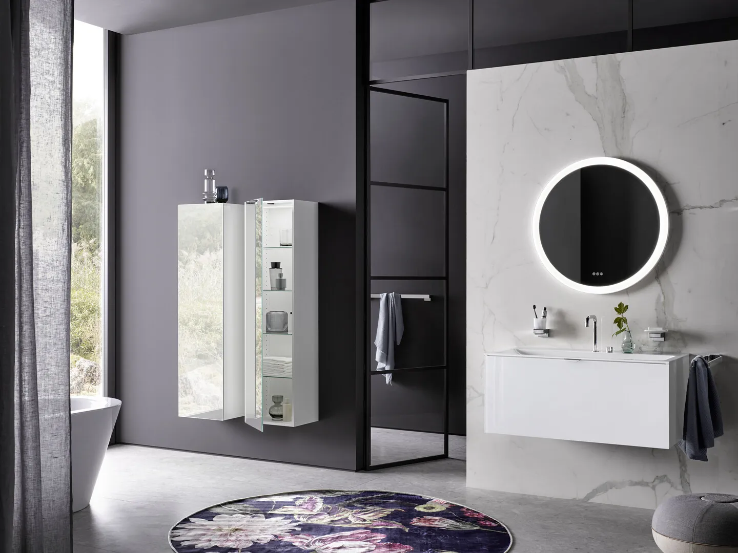 Hochschrank evo, mit Doppelspiegeltür, 1500 mm, weiss/spiegel Hochschrank evo, mit Doppelspiegeltür, 1500 mm, weiss/spiegel