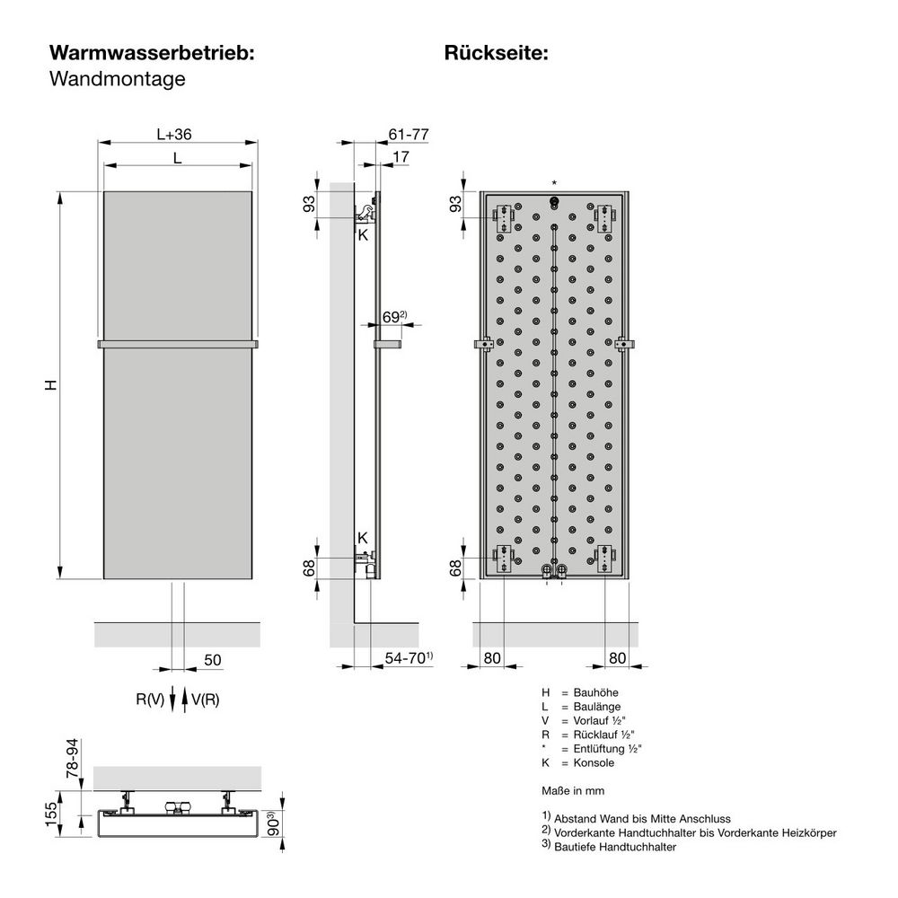 Zehnder Fina Lean Bar elektrisch FIFE-150-050/D 1500x48x500, RAL 9016 Zehnder Fina Lean Bar elektrisch FIFE-150-050/D 1500x48x500, RAL 9016