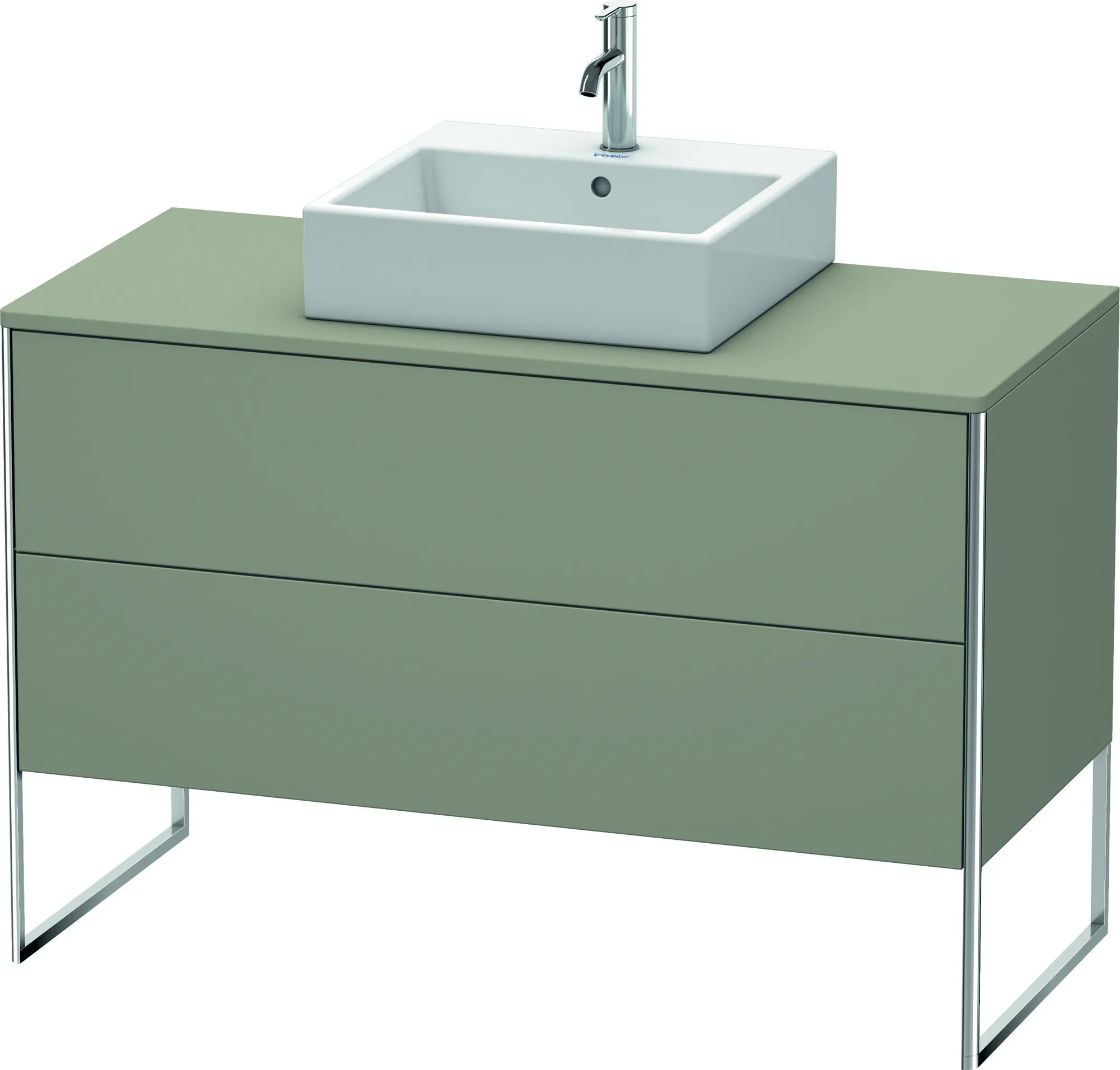 Duravit Waschtischunterschrank bodenstehend „XSquare“ 120 × 77,8 × 54,8 cm Steingrau Seidenmatt