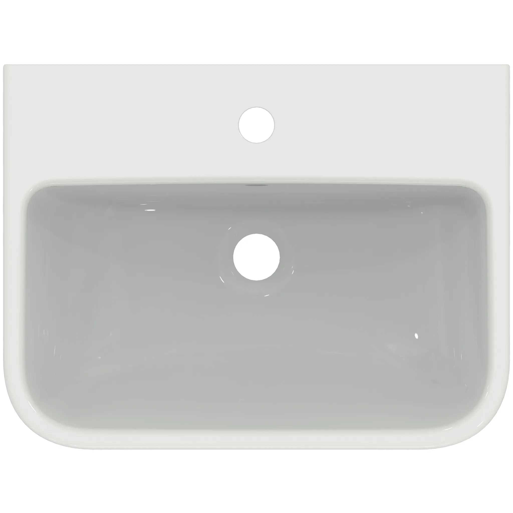 Waschbecken „i.lifeS“ 50 × 38 × 18 cm, Hahnlochposition mittig in Weiß Waschbecken „i.lifeS“ 50 × 38 × 18 cm, Hahnlochposition mittig in Weiß