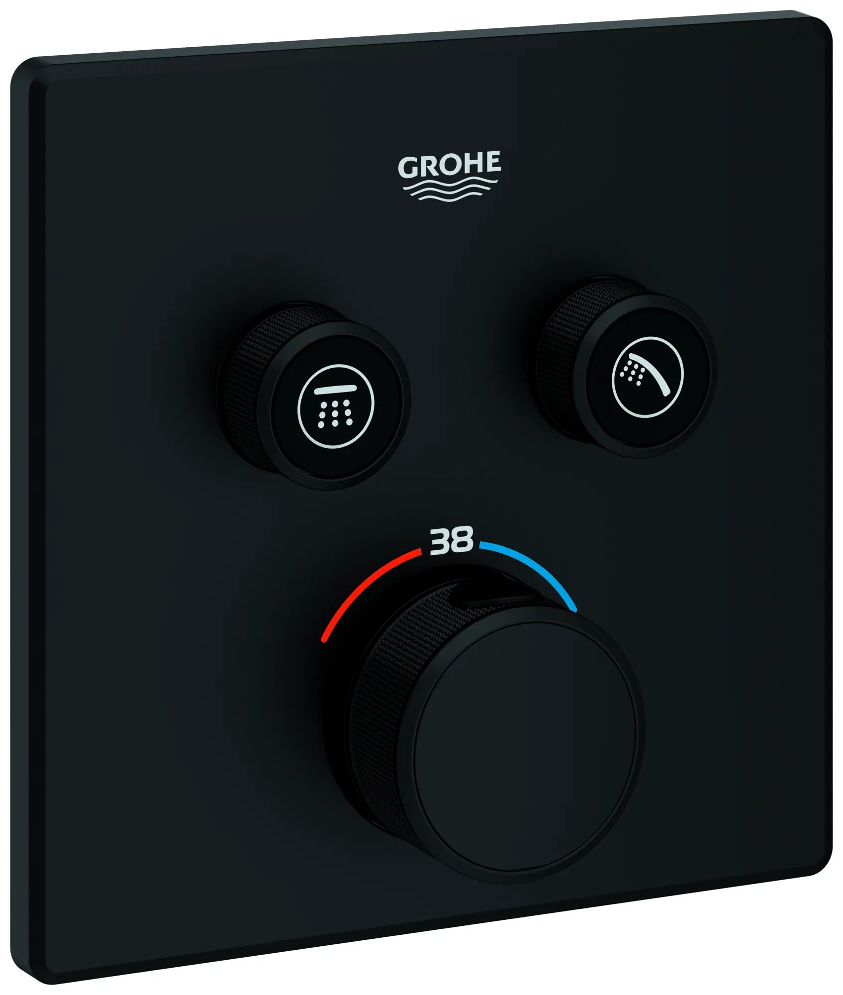 Thermostat Grohtherm SmartControl 102166, mit 2 Absperrventilen, Fertigmontageset für Rapido SmartBox, Wandrosette eckig, phantom black Thermostat Grohtherm SmartControl 102166, mit 2 Absperrventilen, Fertigmontageset für Rapido SmartBox, Wandrosette eckig, phantom black