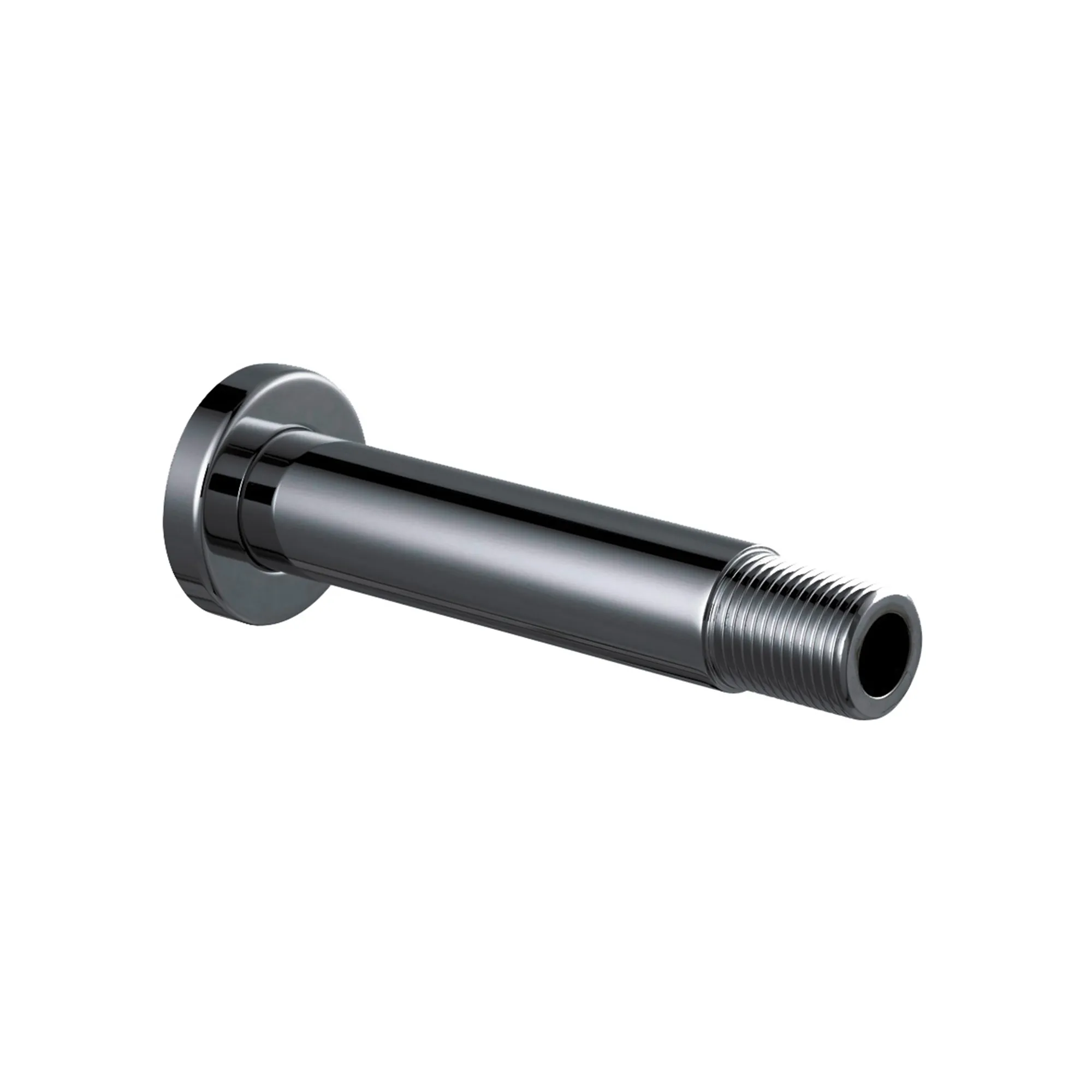 Bausendeckenarm, PVD Edelstahl-Optik, runde Rosette, Länge 100mm Bausendeckenarm, PVD Edelstahl-Optik, runde Rosette, Länge 100mm