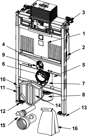 TECEprofil WC-Modul mit Uni-Spülkasten, Bauhöhe 820 mm TECEprofil WC-Modul mit Uni-Spülkasten, Bauhöhe 820 mm