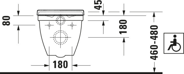 Wand-WC Starck 3 Vital 700 mm Tiefspüler, barrierefrei, weiß