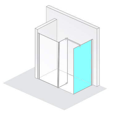 HSK Duschabtrennung Walk-In freistehende Seitenwand „Atelier“ Walk in Glas Linea 01 (80 cm), H: 2000 mm