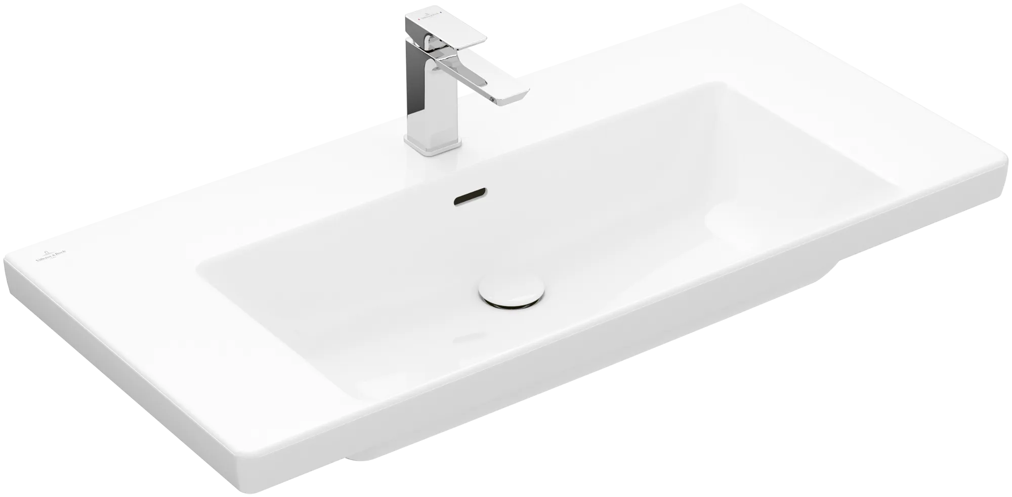 Villeroy & Boch Wandwaschtisch aus TitanCeram „Subway 3.0“ 1000 × 470 × 165 mm, ohne Hahnlochbohrung, Hahnlochposition mittig in Weiß Alpin Villeroy & Boch Wandwaschtisch aus TitanCeram „Subway 3.0“ 1000 × 470 × 165 mm, ohne Hahnlochbohrung, Hahnlochposition mittig in Weiß Alpin