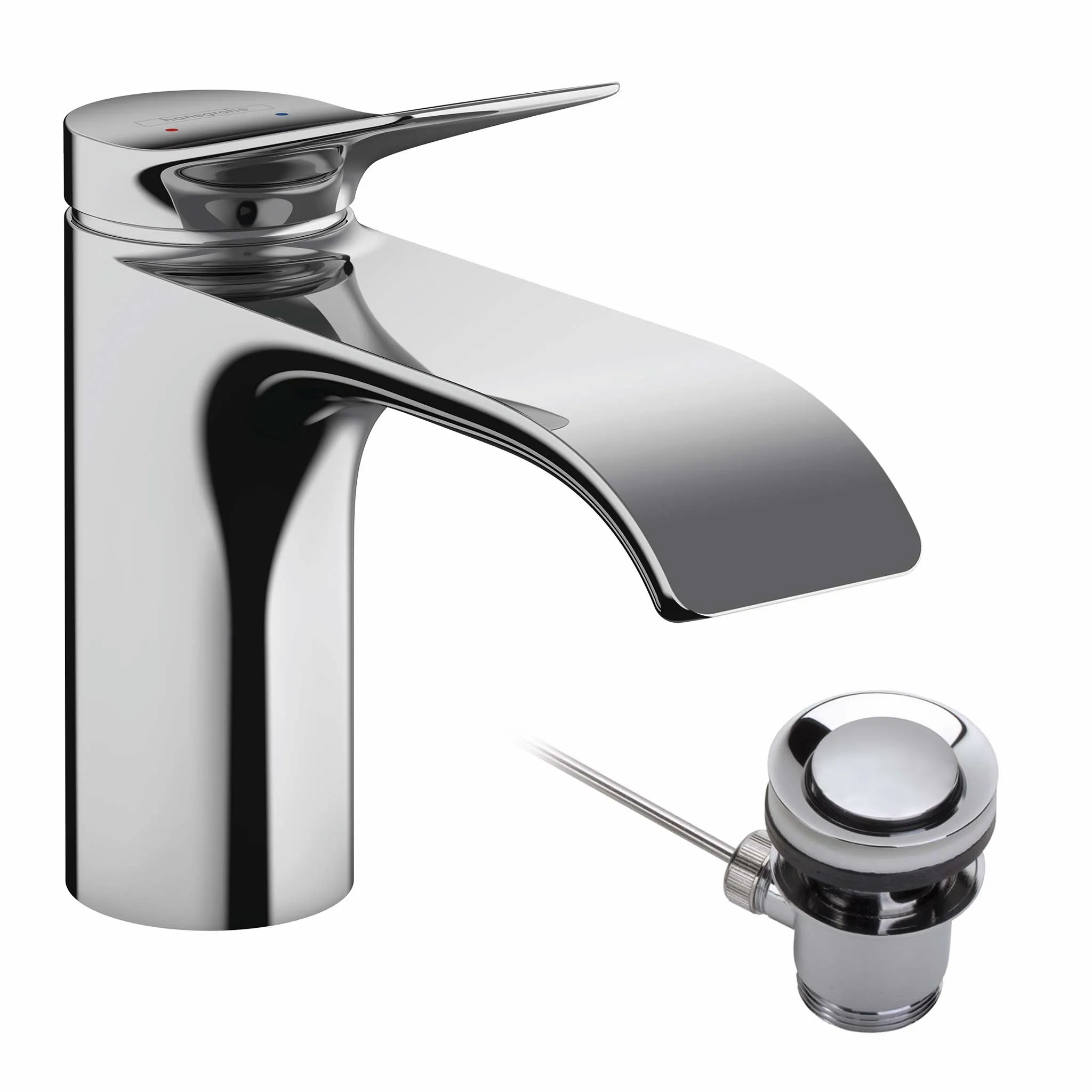 Hansgrohe Vivenis Einhebel-Waschtischmischer 80 mit Zugstangen-Ablaufgarnitur, Chrom Hansgrohe Vivenis Einhebel-Waschtischmischer 80 mit Zugstangen-Ablaufgarnitur, Chrom
