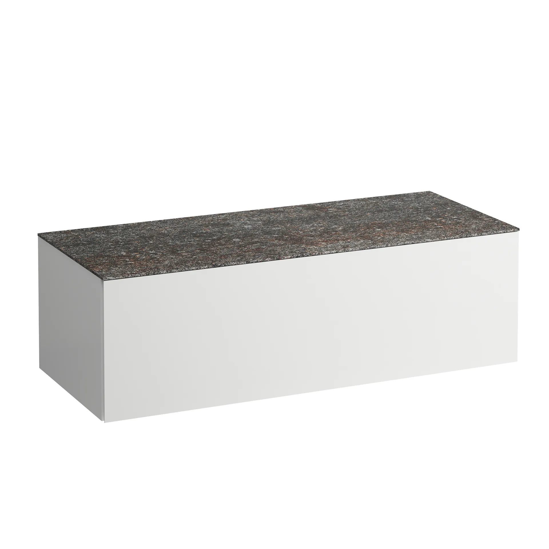 Schubladenelement (Waschtischunterbau+Waschtischplatte), ILBAGNOALESSI, 500x1200x370, 1 Schublade, integrierte, versteckte Griffe seitlich, Vollauszug, Soft-Close, ohne Ausschnitt, Marrone Naturale Top, Weiß matt Schubladenelement (Waschtischunterbau+Waschtischplatte), ILBAGNOALESSI, 500x1200x370, 1 Schublade, integrierte, versteckte Griffe seitlich, Vollauszug, Soft-Close, ohne Ausschnitt, Marrone Naturale Top, Weiß matt