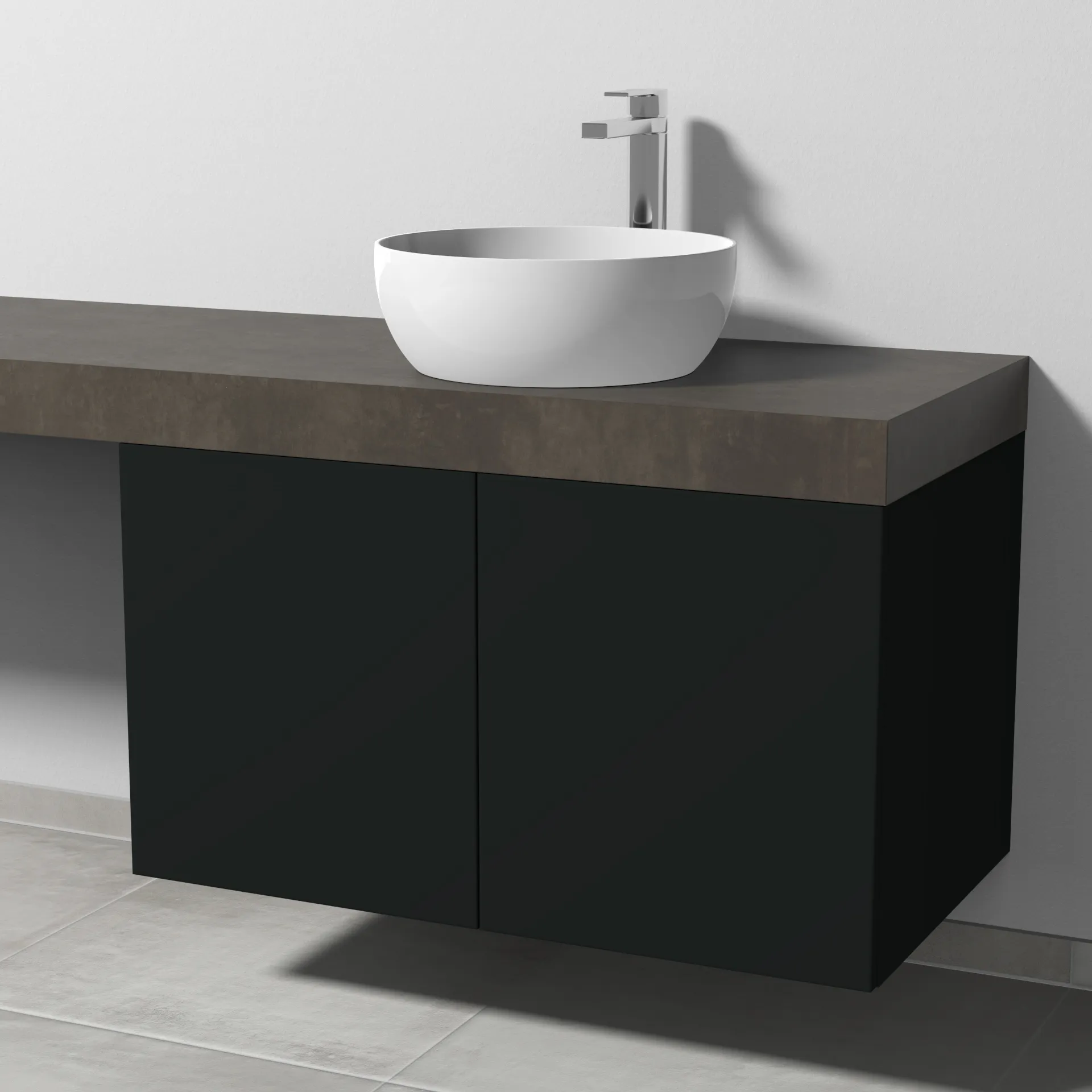 Sanipa Waschtischunterschrank „2morrow“ 900 × 510 × 520 mm in Vulkan (matt)