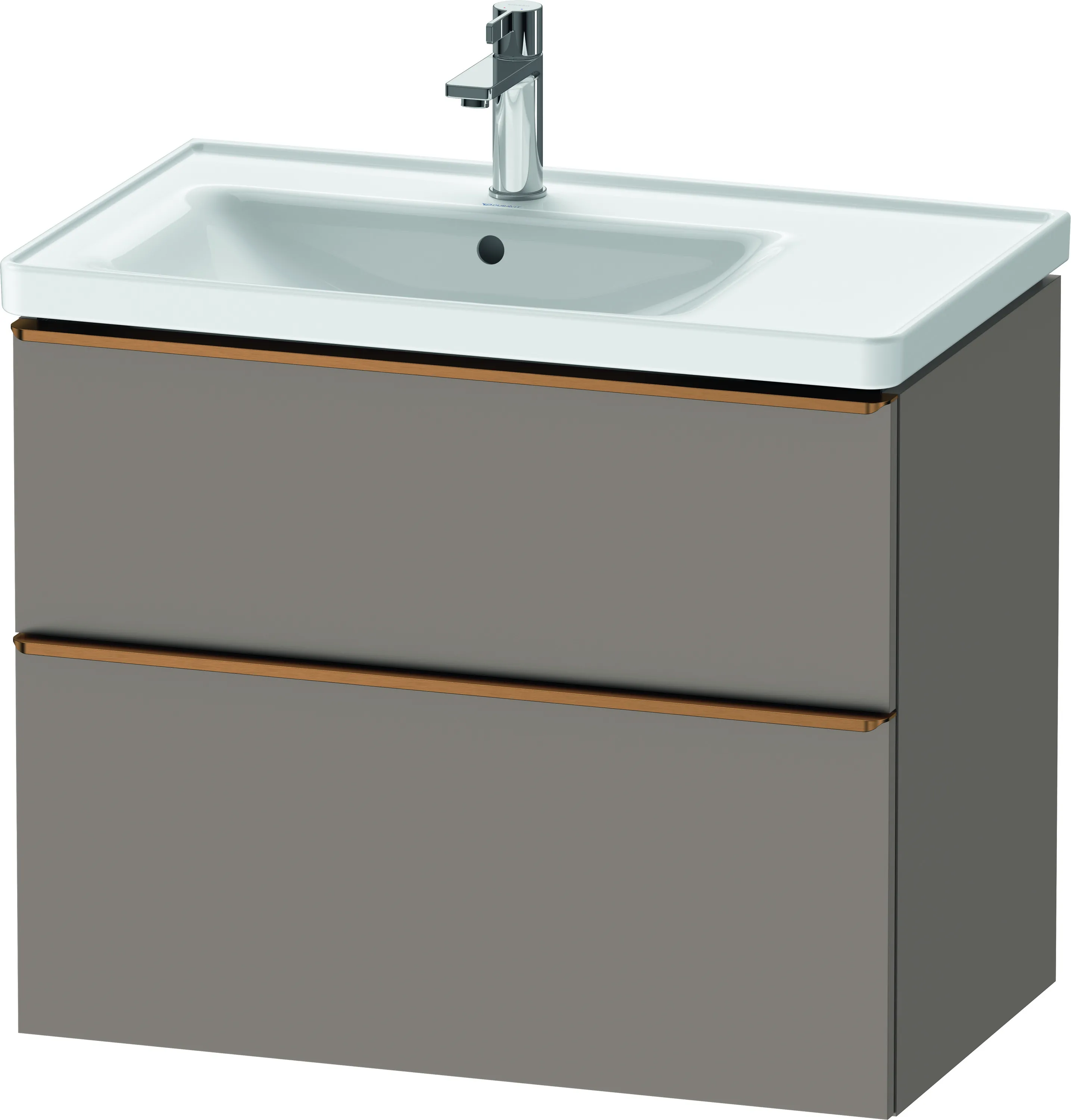 Duravit Waschtischunterschrank wandhängend „D-Neo“ 78,4 × 62,5 × 45,2 cm Basalt Matt