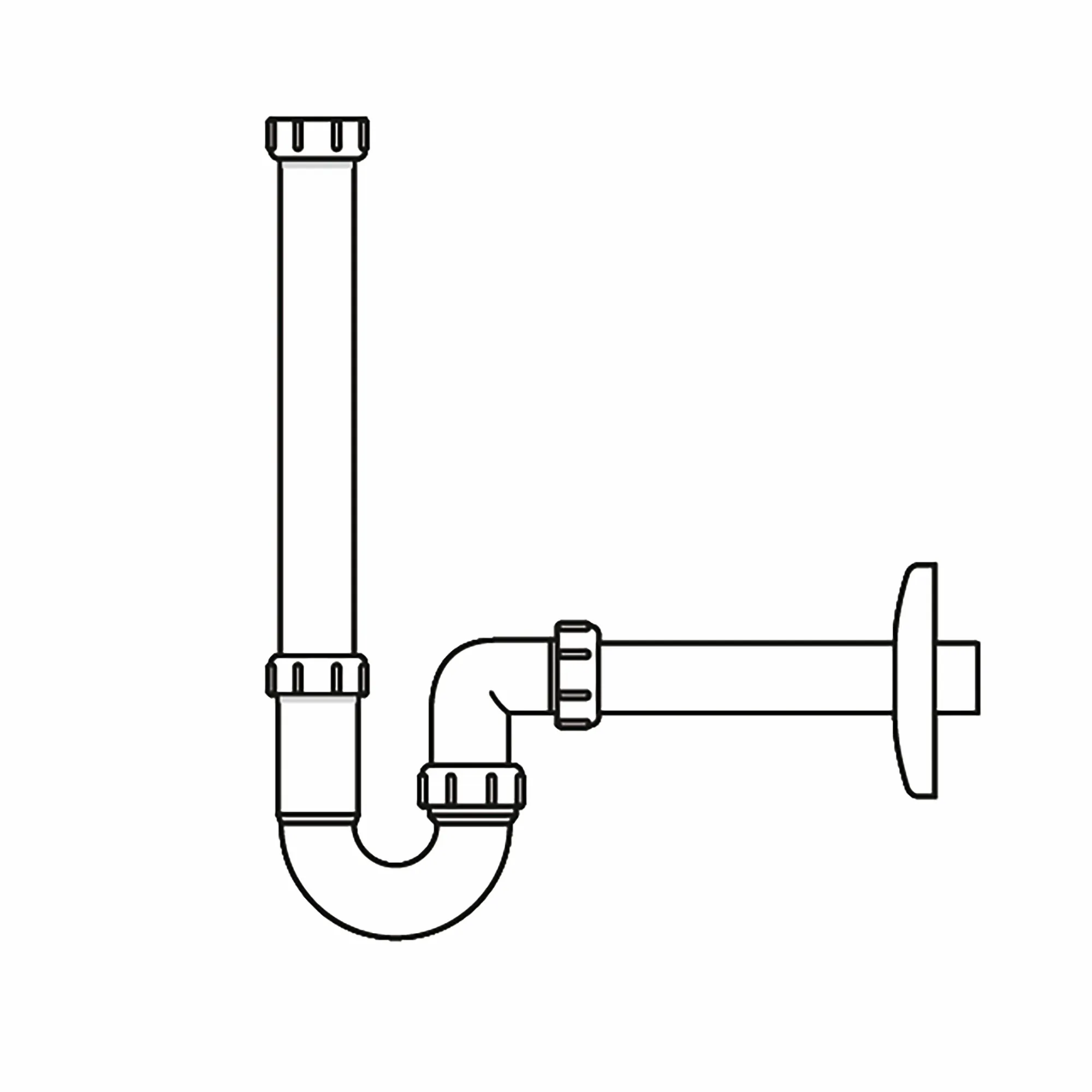 Siphon DN32 ILBAGNOALESSI mit verlängertem Ablaufrohr weiß Siphon DN32 ILBAGNOALESSI mit verlängertem Ablaufrohr weiß