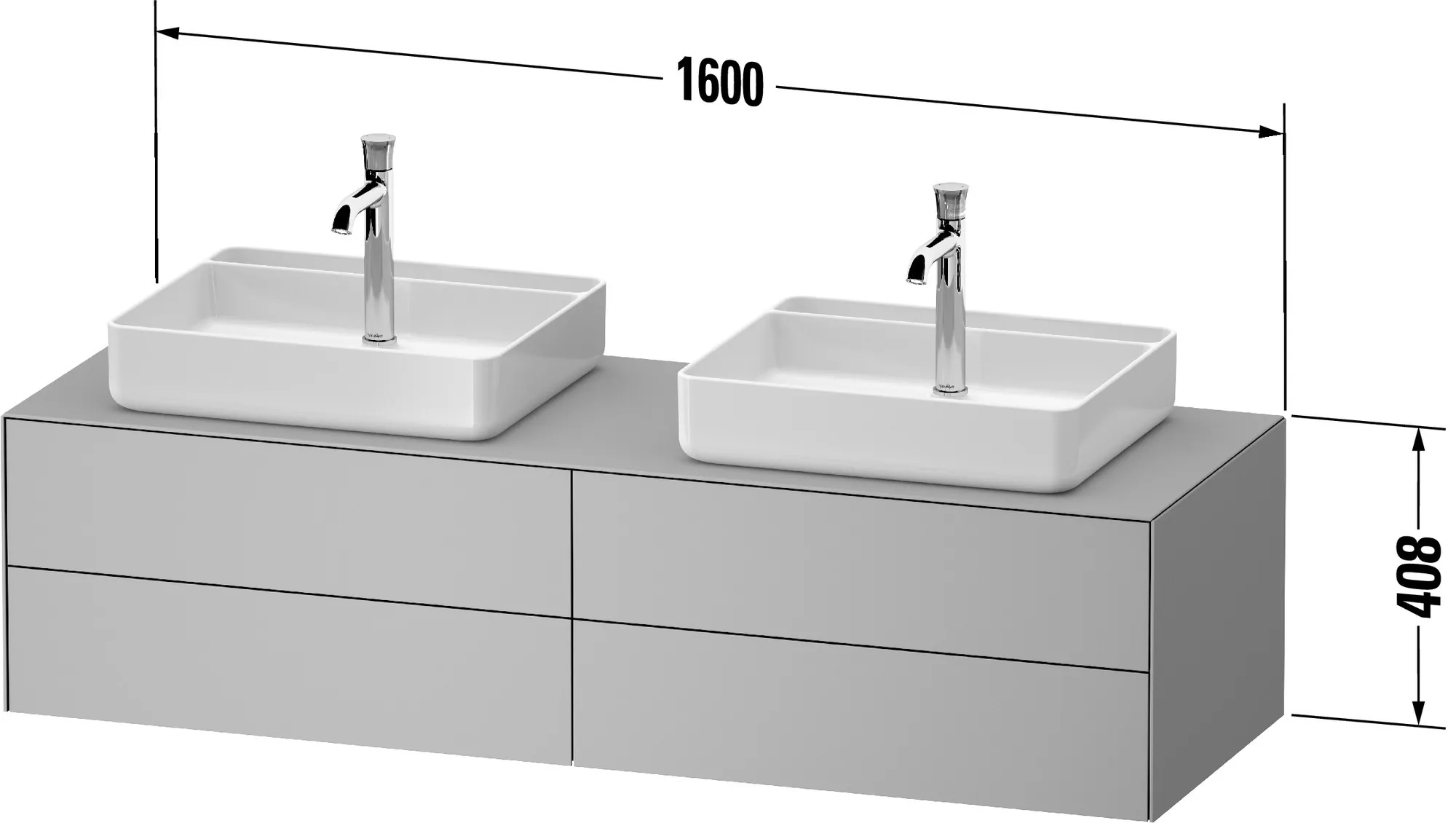 Duravit Waschtischunterschrank „White Tulip“ in, mit Beleuchtung