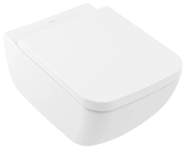 Wand-Tiefspül-WC Combi-Pack DirectFlush „Collaro“ 37,5 × 34 × 56 cm in Weiß Alpin, ohne Spülrand, Soft Closing, Quick Release