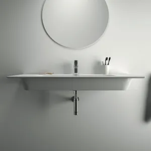 Waschbecken „i.life A“ 124 × 46 × 15,5 cm, Hahnlochposition mittig Waschbecken „i.life A“ 124 × 46 × 15,5 cm, Hahnlochposition mittig