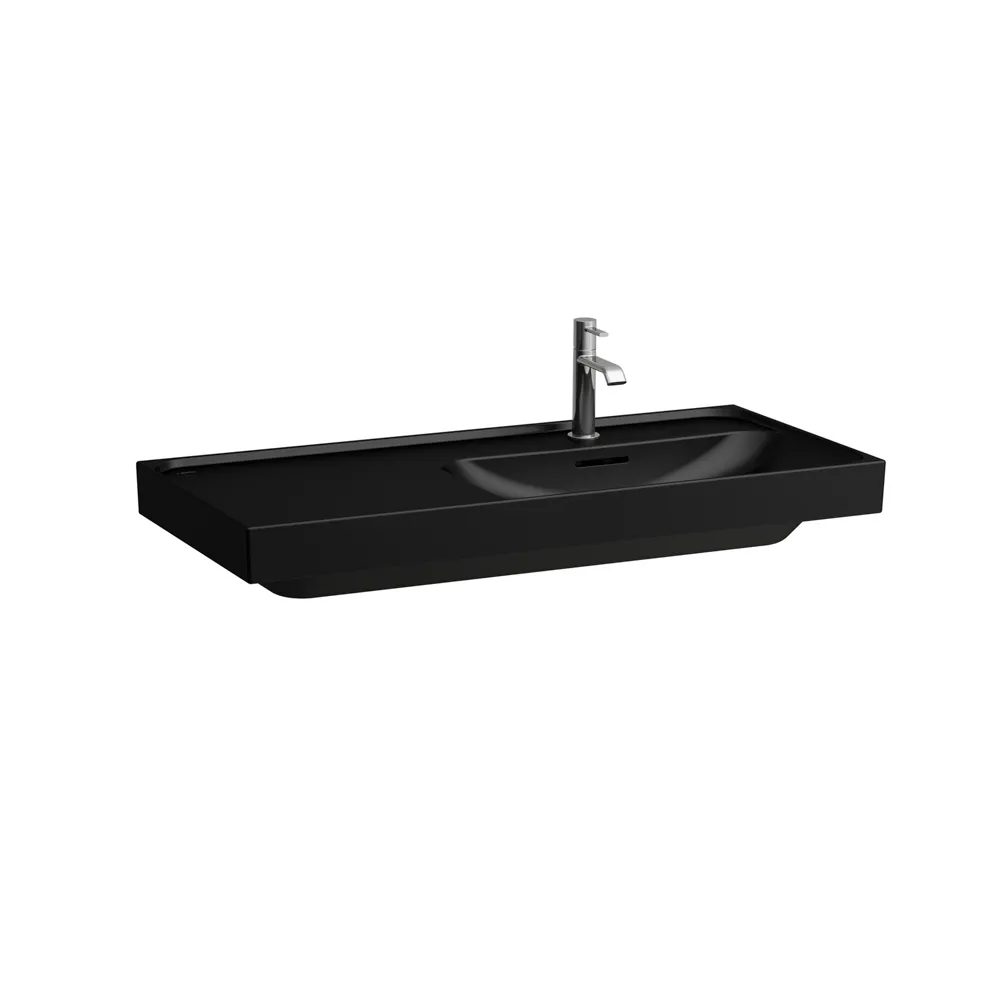 Waschtisch MEDA 460x1000x160 Ablage links 1 Hahnloch mit Überlauf Weiß