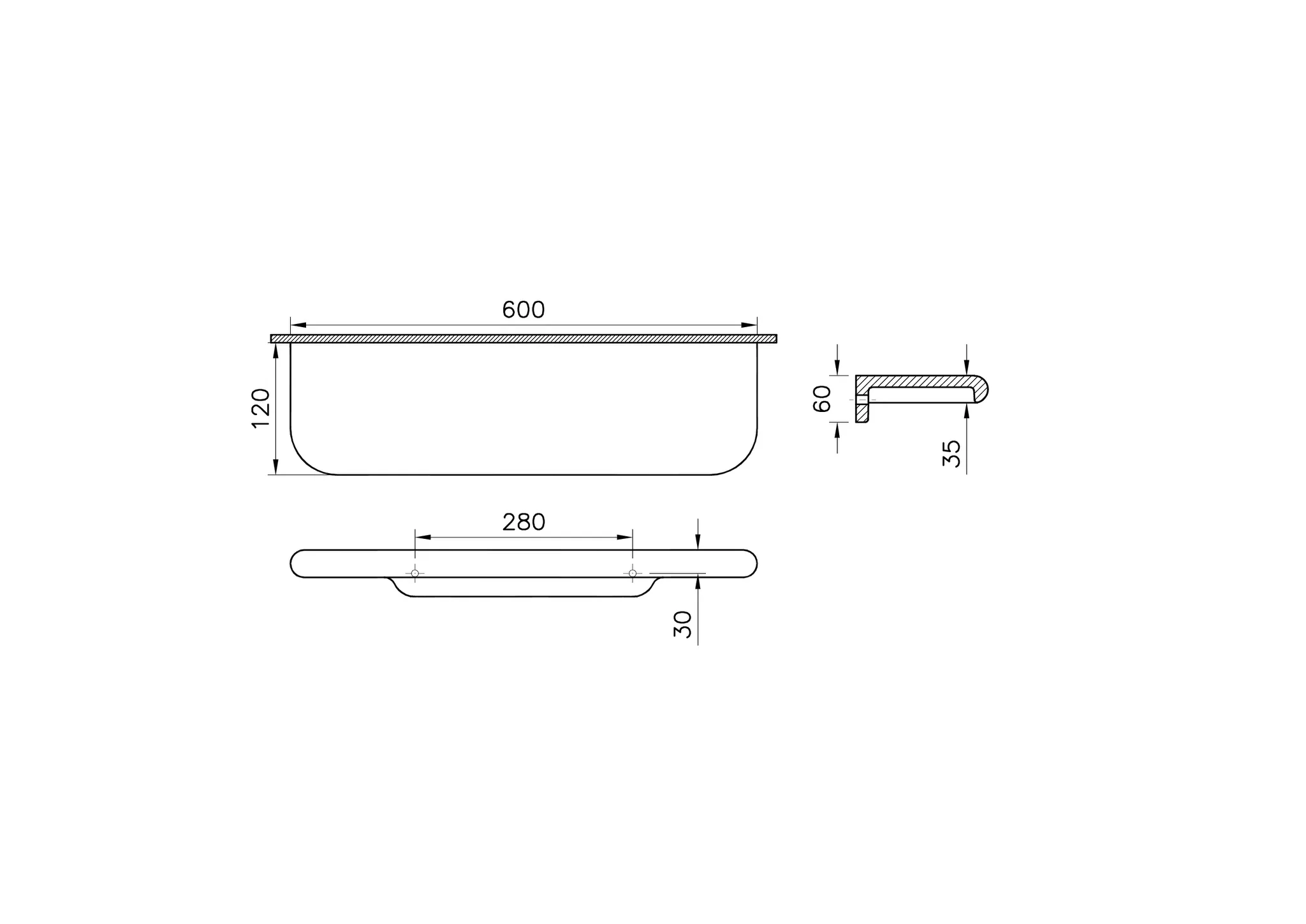 VitrA Liquid Ablage Breite 60 cm Wandmontage Sanitärkeramik Weiß Hochglanz mit Oberflächenveredelung VitrA Clean VitrA Liquid Ablage Breite 60 cm Wandmontage Sanitärkeramik Weiß Hochglanz mit Oberflächenveredelung VitrA Clean
