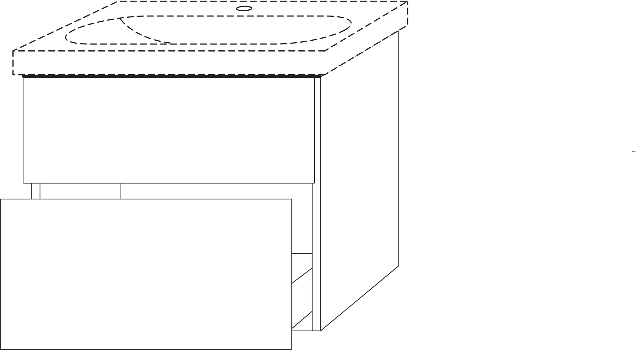 Waschtischunterbau mit Auszügen 3way (SP417) 586x720x467 Graphit-Matt