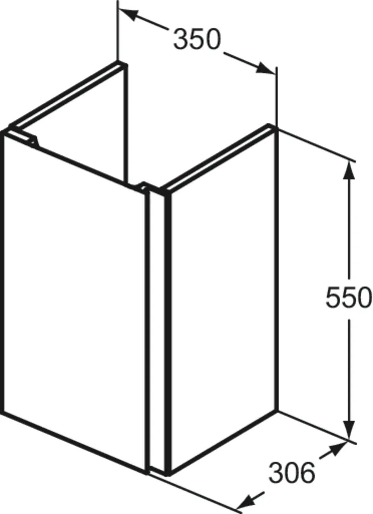 Ideal Standard Waschtischunterschrank „Finesse“ 35 × 55 × 30,6 cm Eiche weiß Ideal Standard Waschtischunterschrank „Finesse“ 35 × 55 × 30,6 cm Eiche weiß