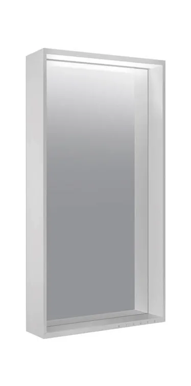 KEUCO Spiegel „Plan“ in Silber (eloxiert), mit Spiegelheizung 460 × 850 mm