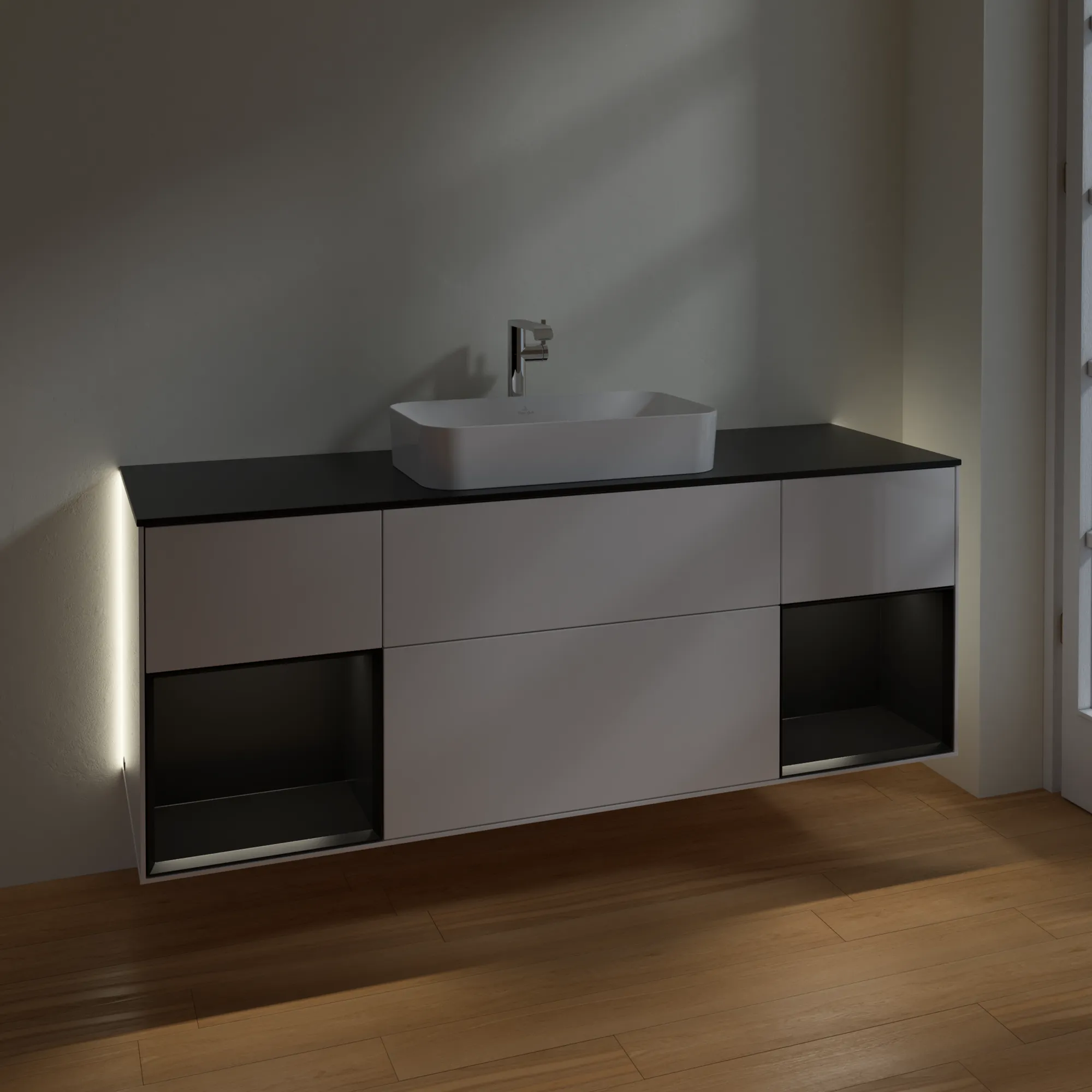 Villeroy & Boch Waschtischunterschrank „Finion“ für Schrankwaschtisch 1600 × 603 × 501 mm Glossy White Lacquer, mit Hahnlochbohrung, für Becken mittig Villeroy & Boch Waschtischunterschrank „Finion“ für Schrankwaschtisch 1600 × 603 × 501 mm Glossy White Lacquer, mit Hahnlochbohrung, für Becken mittig