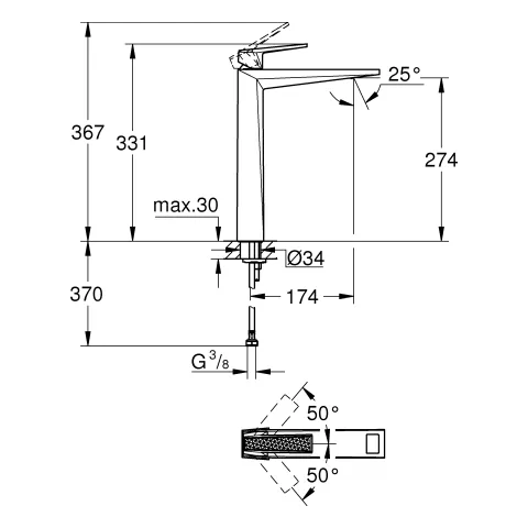 Grohe Allure Brilliant Private Collection Einhand-Waschtischbatterie 24417, XL-Size, Griff Rändelstruktur, chrom Grohe Allure Brilliant Private Collection Einhand-Waschtischbatterie 24417, XL-Size, Griff Rändelstruktur, chrom