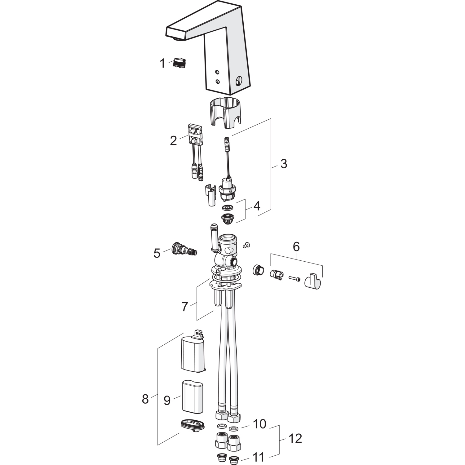 HansaLOFT Waschtischbatterie HansaLOFT 5749 6 V, Bluetooth Ausladung 143 mm DN15 Chrom HansaLOFT Waschtischbatterie HansaLOFT 5749 6 V, Bluetooth Ausladung 143 mm DN15 Chrom