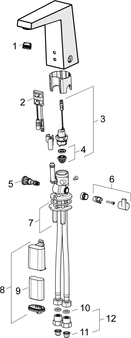 HansaLOFT Waschtischbatterie HansaLOFT 5749 6 V, Bluetooth Ausladung 143 mm DN15 Chrom HansaLOFT Waschtischbatterie HansaLOFT 5749 6 V, Bluetooth Ausladung 143 mm DN15 Chrom