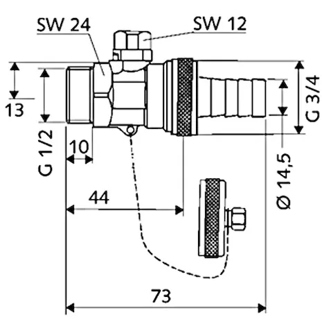 F + E-Kugelhahn, Max. Betriebsdruck: 16 bar, Messing F + E-Kugelhahn, Max. Betriebsdruck: 16 bar, Messing