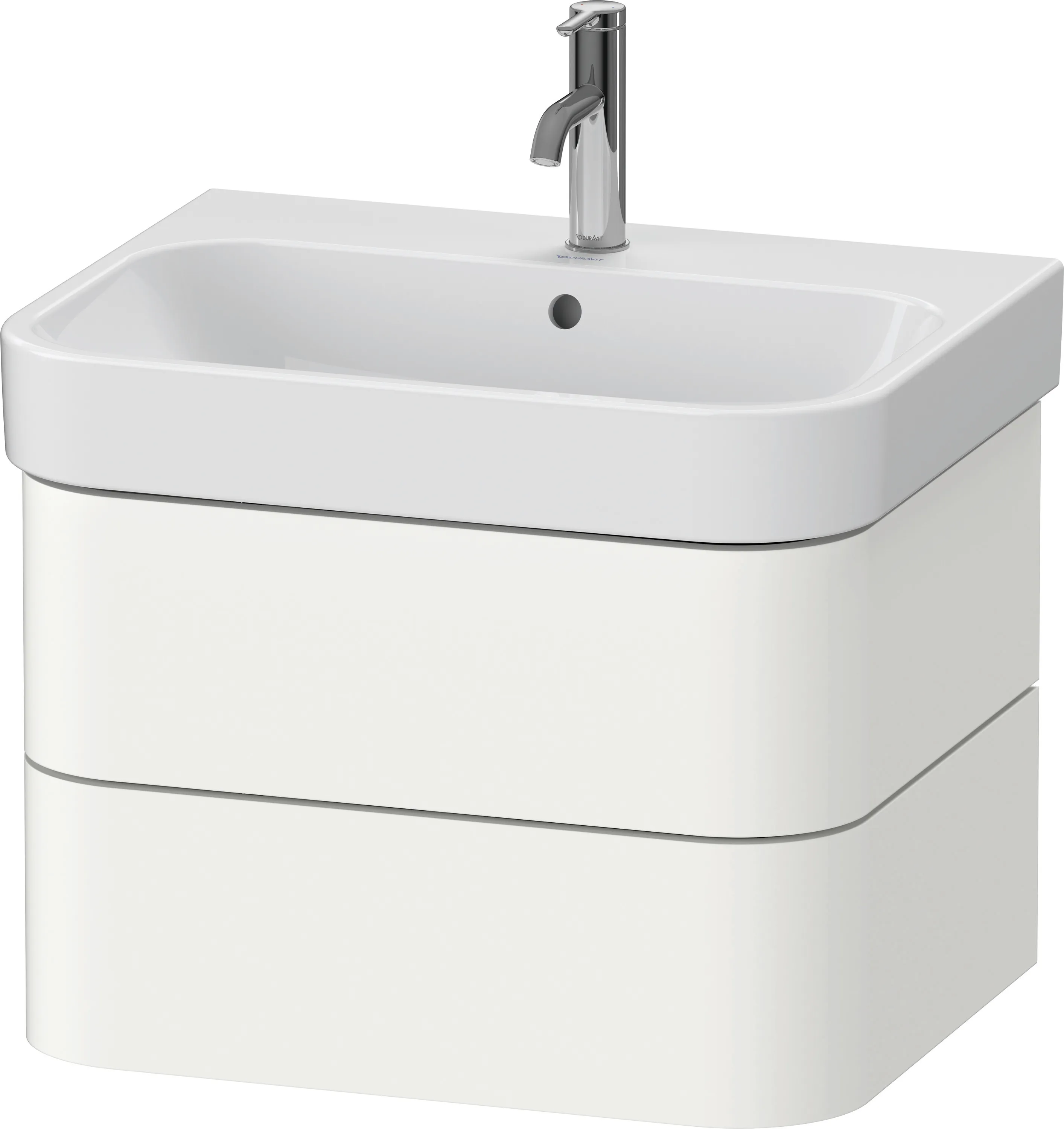 Duravit Waschtischunterschrank wandhängend „Happy D.2 Plus“ 62,5 × 41,5 × 49 cm Weiß Supermatt