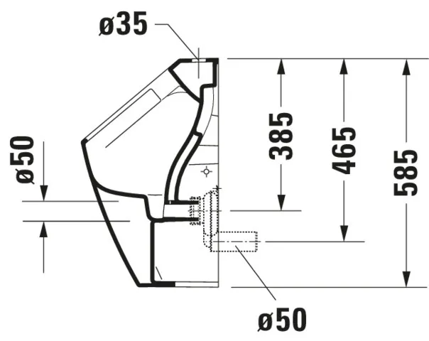 Urinal ME by Starck rimless, weiß Zulauf von oben, HyG Urinal ME by Starck rimless, weiß Zulauf von oben, HyG