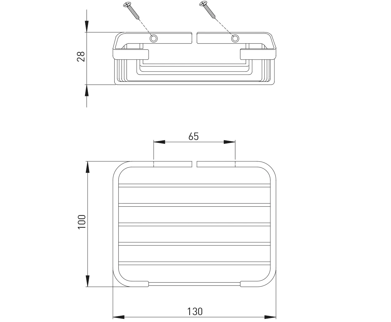 ASW Seifenkorb, Befestigung verdeckt 102 × 130 × 29 mm
