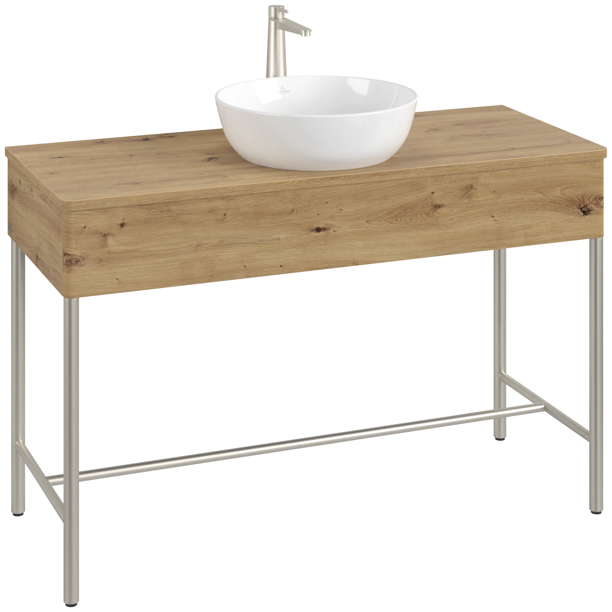 Villeroy & Boch Waschbeckenunterschrank Artis K62050TS, Eckig Oak Natural Touch, 1.200 x 782 x 500 mm, Push-to-open Funktion, mit Hahnlochbohrung