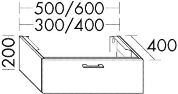 burgbad Waschtischunterschrank „Sys30“ 640 × 240 × 440 mm in Eiche Dekor Urban