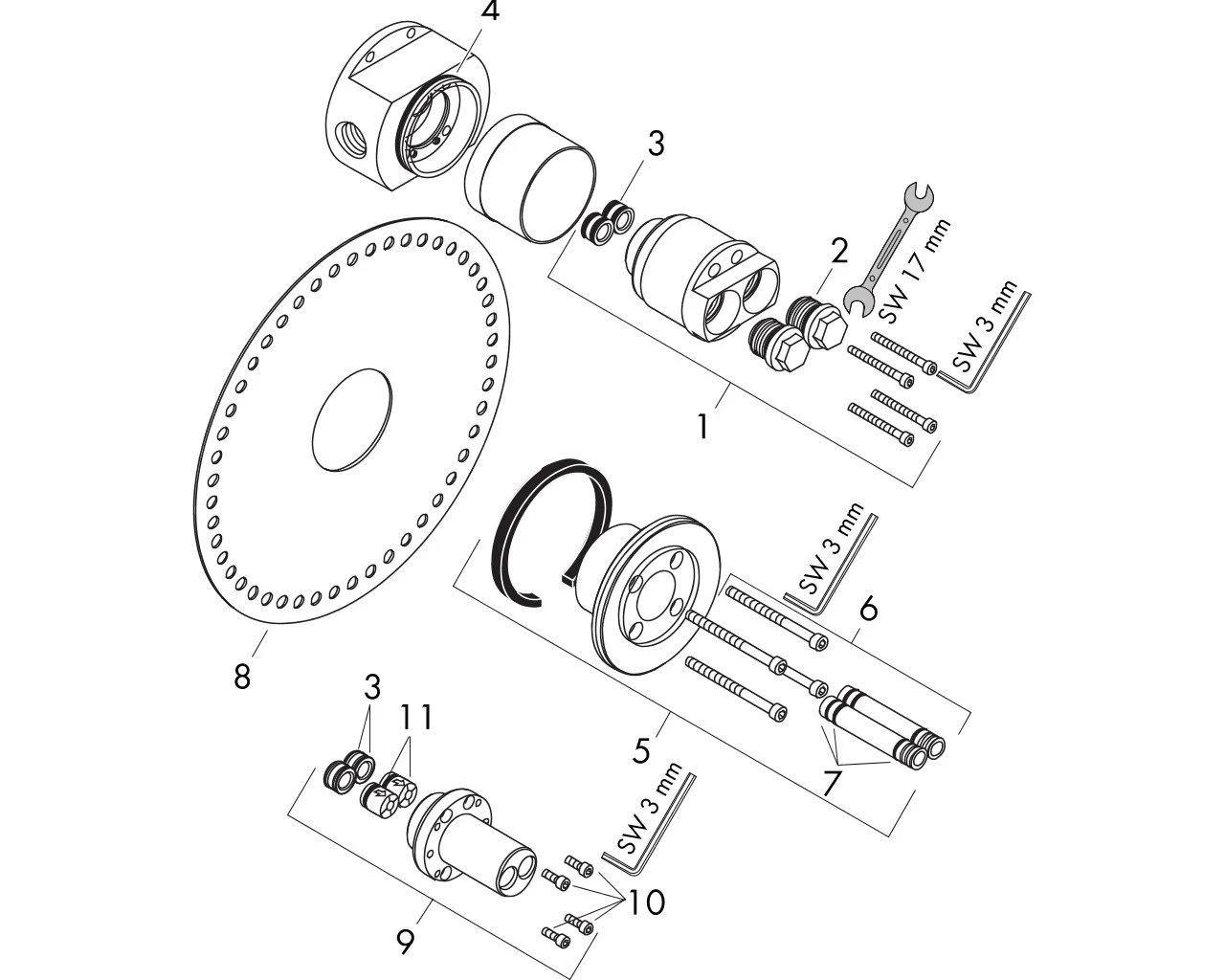 Grundset Axor Starck Duschsäule mit Thermostat Grundset Axor Starck Duschsäule mit Thermostat