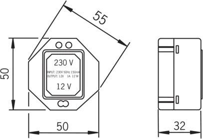Hansa Transformator Hansa 6499 230⁄12 VDC 1A, Unterputz-Netzteil für berührungslose Armaturen