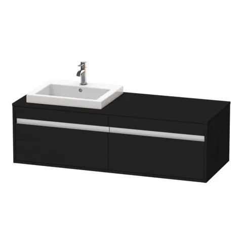 Duravit Waschtischunterschrank wandhängend „Ketho“ 140 × 42,6 × 55 cm Eiche Schwarz