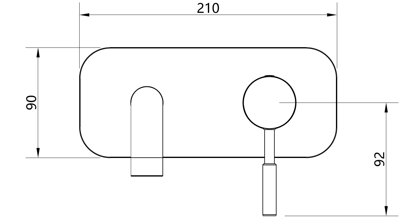 Waschtisch-Wand-Einhandbatterie AqvaDesign - rund - Bausatz Endmontage - Ausladung 220 - 240 mm - chrom