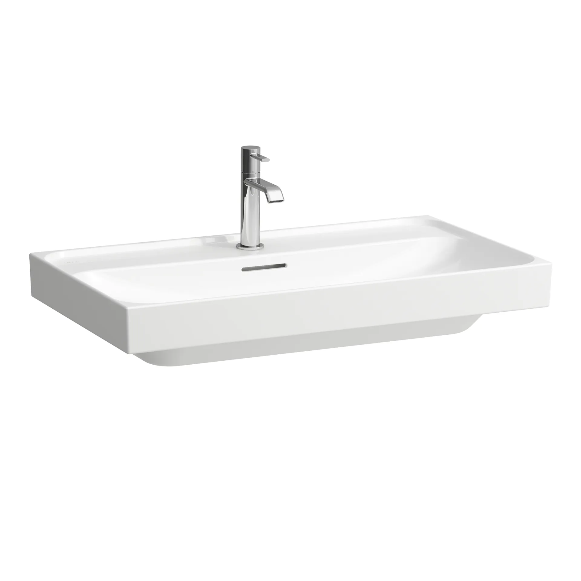 Waschtisch, MEDA, 460x800x160, 1 Hahnloch mit Überlauf, weiß