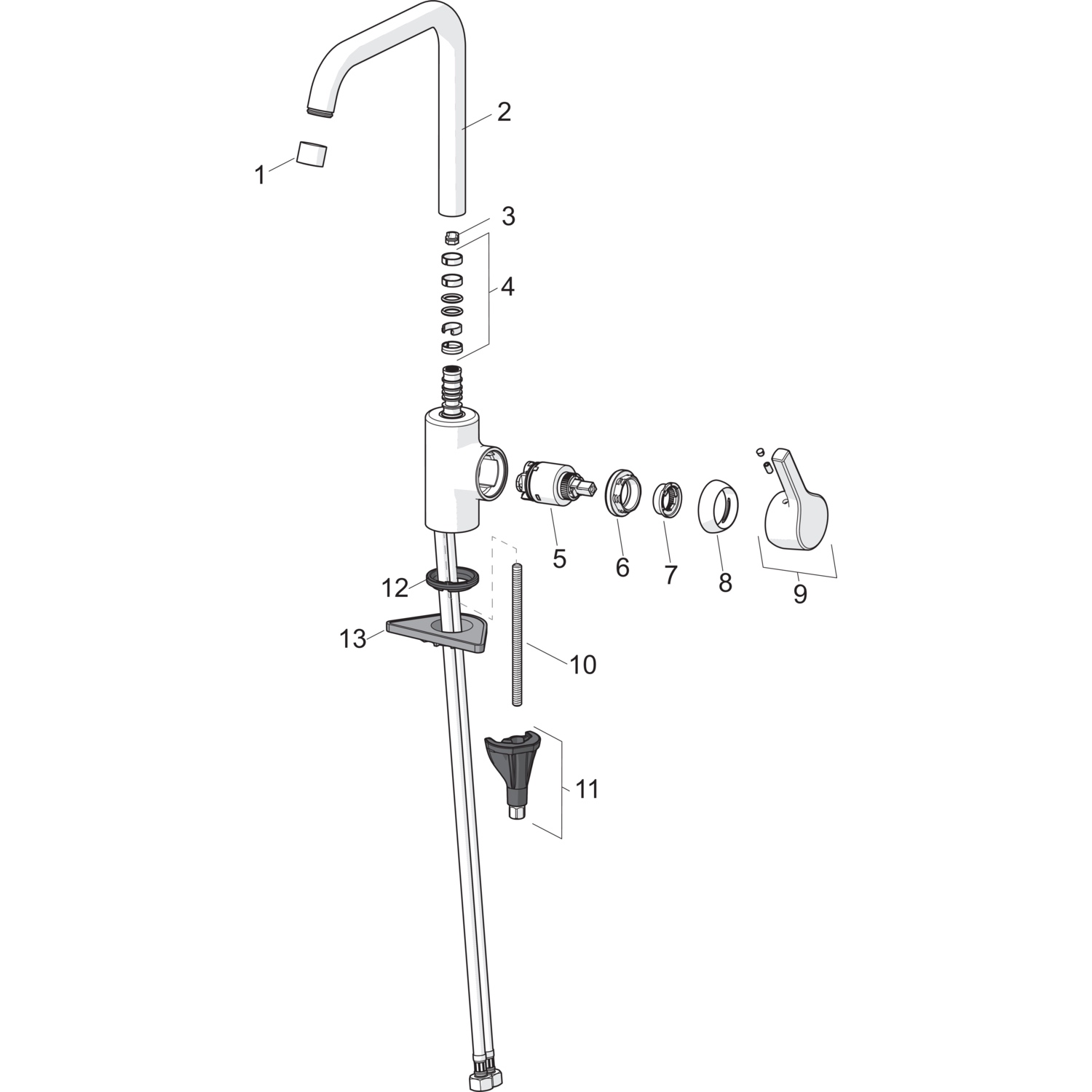 HansaPALENO Einhebelmischer Küchenarmatur Chrom 203 mm DN15 HansaPALENO Einhebelmischer Küchenarmatur Chrom 203 mm DN15