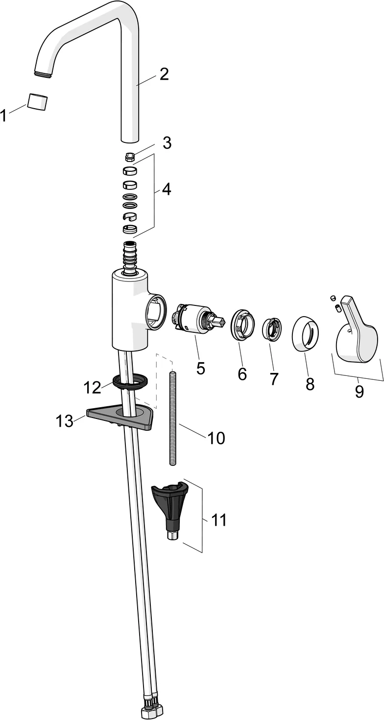 HansaPALENO Einhebelmischer Küchenarmatur Chrom 203 mm DN15