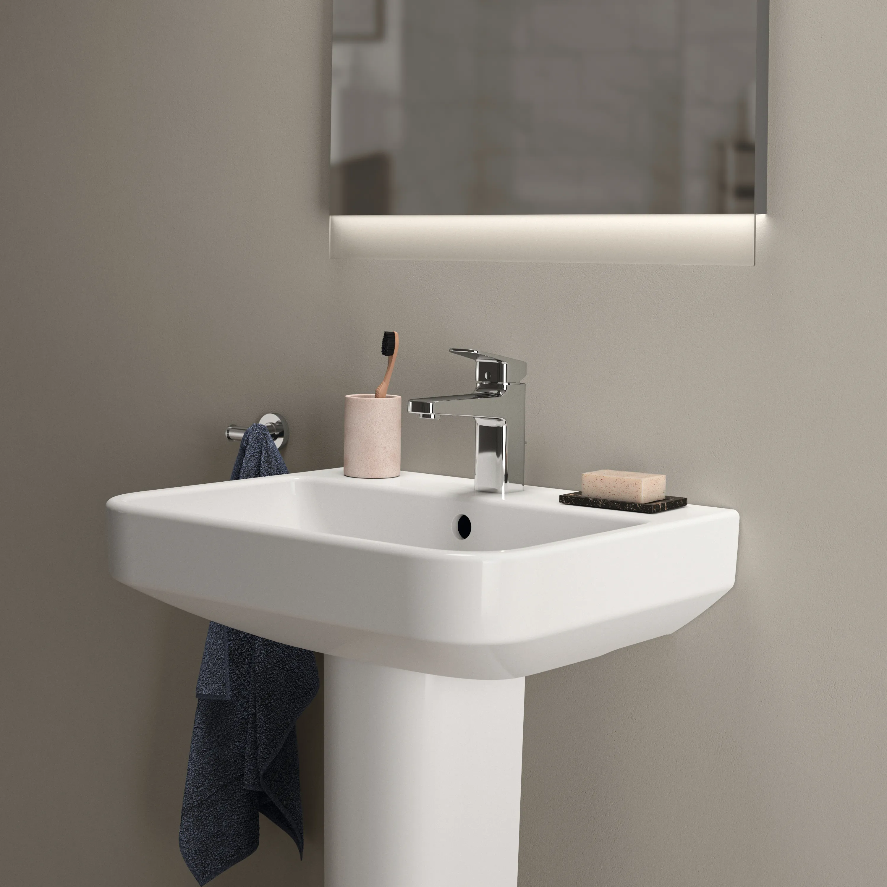 Waschbecken „i.lifeB“ 55 × 44 × 18 cm, Hahnlochposition mittig