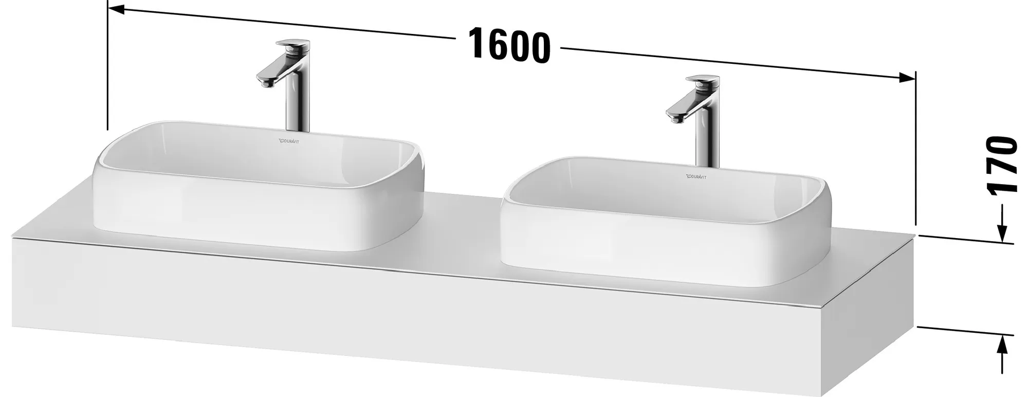 Duravit Konsole „Qatego“ in Basalt Matt Duravit Konsole „Qatego“ in Basalt Matt
