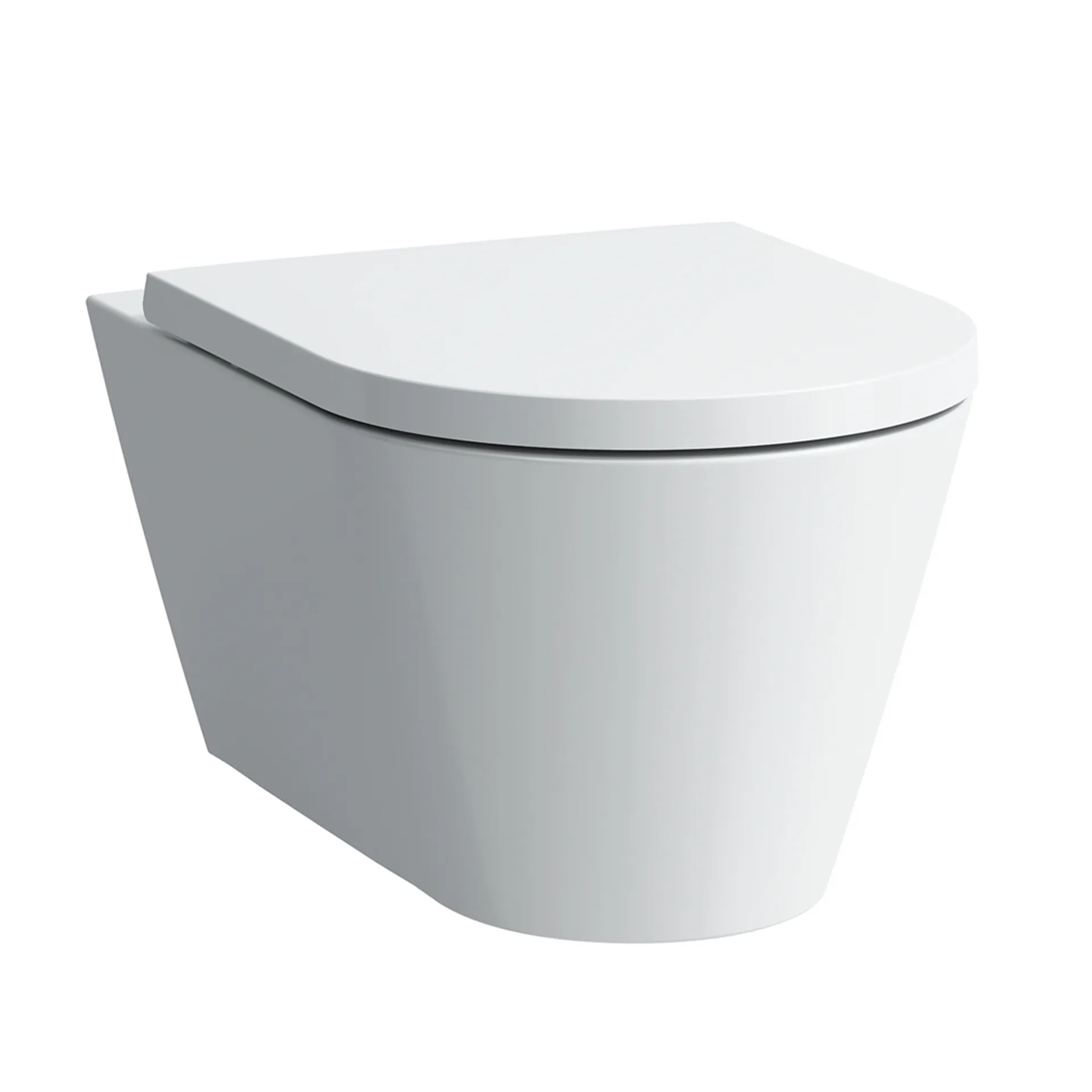 Tiefspül-WC wandhängend+Sitz Kartell Pack 545x370 spülrandlos verdeckte Befestigung, weiß, bestehend aus H8203370000001 Wand-WC und H8913330000001 WC-Sitz mit Absenkautomatik