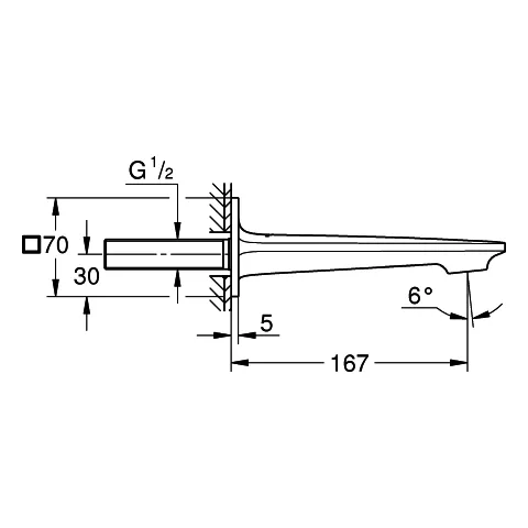 Wanneneinlauf Allure 13264, DN 20, Wandmontage, Ausladung 172 mm, chrom Wanneneinlauf Allure 13264, DN 20, Wandmontage, Ausladung 172 mm, chrom