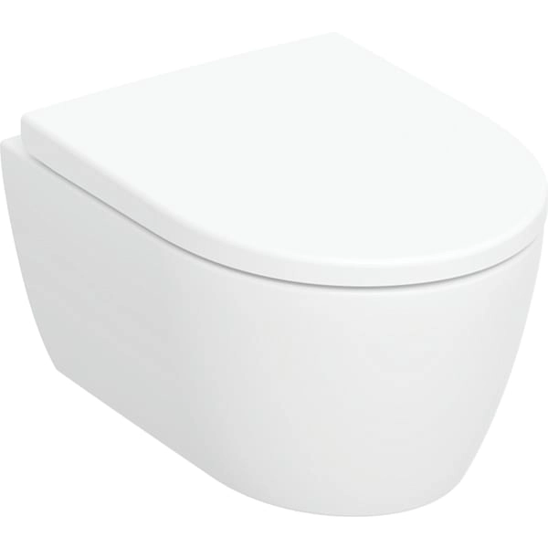 Wand-Tiefspül-WC Set mit WC-Sitz „iCon“ geschlossene Form 36 × 37,8 × 49 cm in weiß alpin, ohne Spülrand, Soft Closing Wand-Tiefspül-WC Set mit WC-Sitz „iCon“ geschlossene Form 36 × 37,8 × 49 cm in weiß alpin, ohne Spülrand, Soft Closing